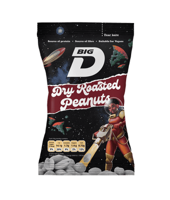 Big D Dry Roasted Peanuts 24 x 50g Carded
