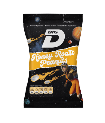 Big D Honey Roast Peanuts 12 x 50g Carded