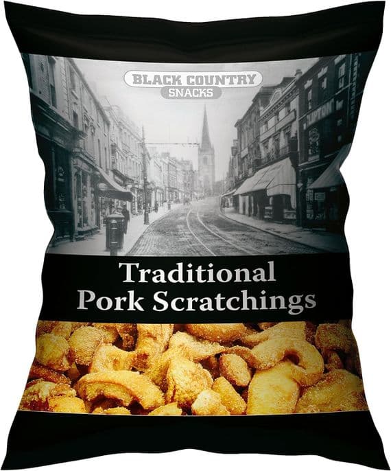 Black Country Traditional Pork Scratchings 12 x 80g Carded