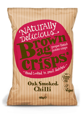 Brown Bag Crisps Oak Smoked Chilli 20 x 40g