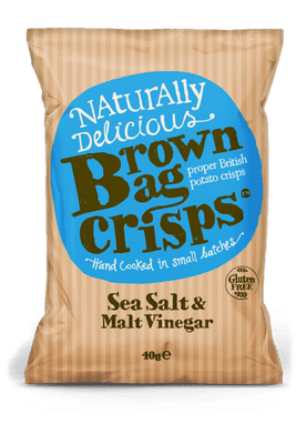 Brown Bag Crisps Sea Salt & Malt Vinegar 20 x 40g