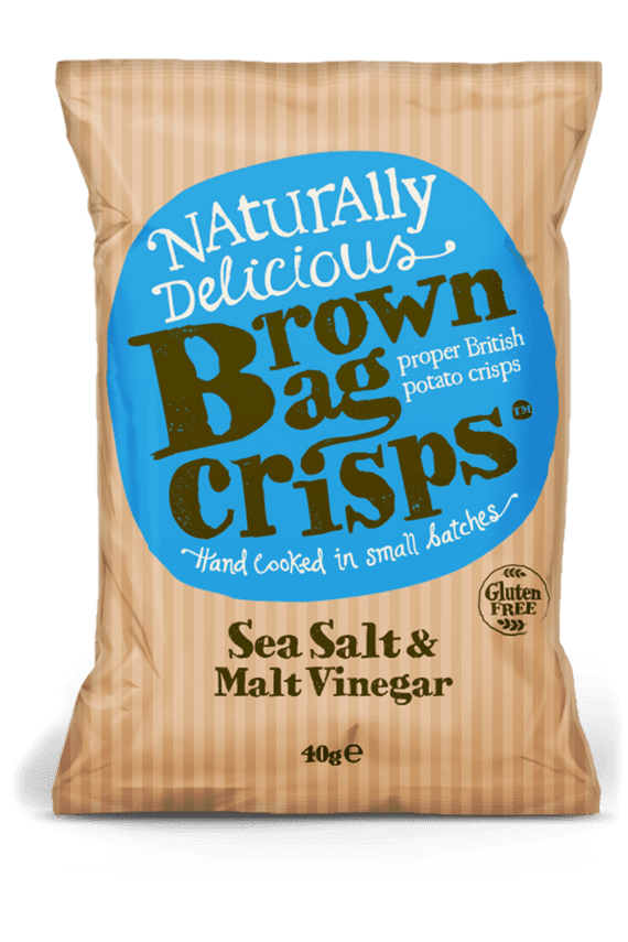 Brown Bag Crisps Sea Salt & Malt Vinegar 20 x 40g