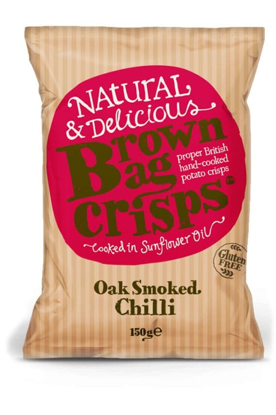 Brown Bag Crisps Sharing Bags Oak Smoked Chilli 10 x 150g