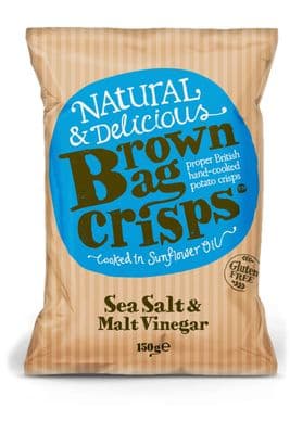 Brown Bag Crisps Sharing Bags Sea Salt & Malt Vinegar 10 x 150g