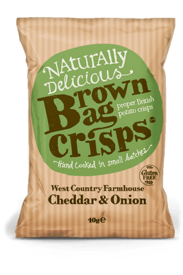 Brown Bag Crisps West Country Farmhouse Cheddar & Onion 20 x 40g