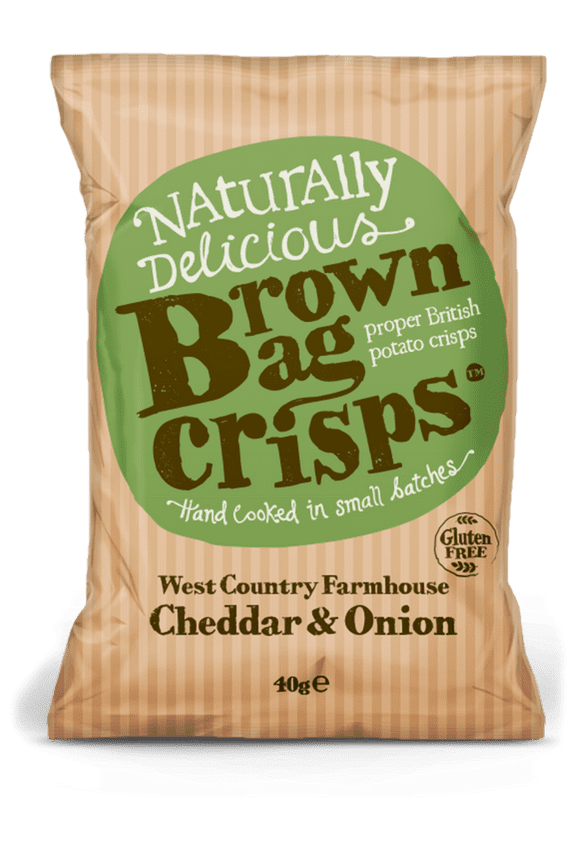 Brown Bag Crisps West Country Farmhouse Cheddar & Onion 20 x 40g