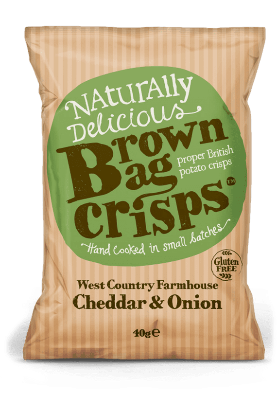 Brown Bag Crisps West Country Farmhouse Cheddar & Onion 20 x 40g