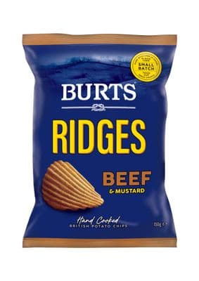 Burts Crisps Sharing Bags Ridges Beef & Mustard 10 x 150g