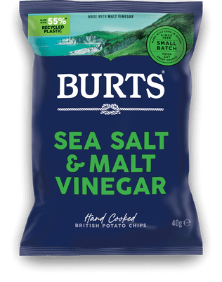 Burts Sea Salt & Malt Vinegar Crisps 20 x 40g