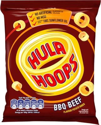 KP Hula Hoops BBQ Beef 32 x 34g