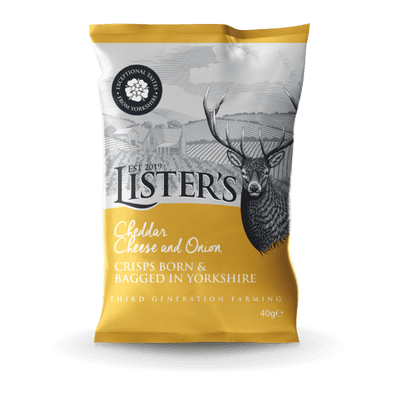 Lister's Crisps Cheddar Cheese & Onion 25 x 40g