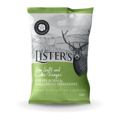 Lister's Crisps Sea Salt & Cider Vinegar 25 x 40g
