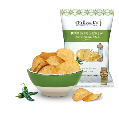 Mr Filbert's Padron Pepper & Salt Gourmet Tapas Crisps 10 x 125g Dated 26/11/26