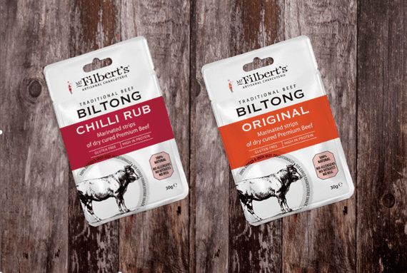 Mr Filberts 50/50 Biltong 10  x Chilli 10 x Original Pub Pack