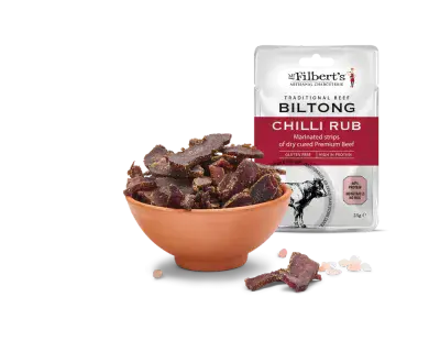 Mr Filberts Chilli Rub Biltong 20 x 25g Pub Pack