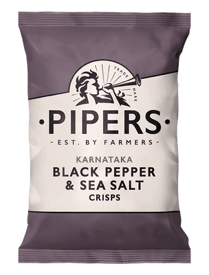 Pipers Crisps Karnata Black Pepper & Sea Salt 24 x 40g Dated 04/12/25
