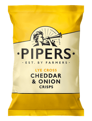 Pipers Crisps Lye Cross Cheddar & Onion 24 x 40g