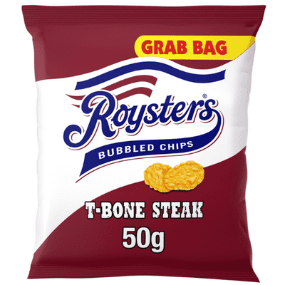 Roysters T-Bone Steak Grab Bag Bubbled Chips 28 x 50g