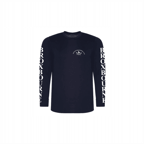Broxbourne RC  Unisex Long Sleeve Cotton T-Shirt Senior (Navy)