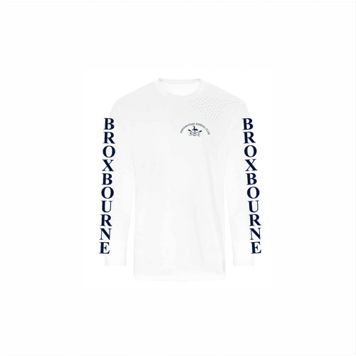 Broxbourne RC  Unisex Long Sleeve Cotton T-Shirt Senior (White)