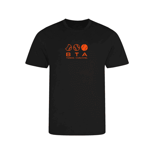BTA Tennis Coaching Black T-Shirt Senior