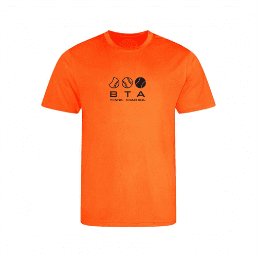 BTA Tennis Coaching Orange T-Shirt Senior