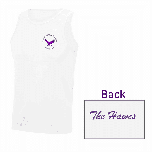 Hawcs Athletics Club Performance Training Vest Unisex Fit White - Senior