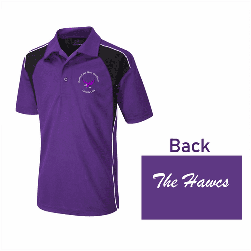 Hawcs Athletics Club Premium Polo Shirt Unisex Fit Purple & Black - Senior