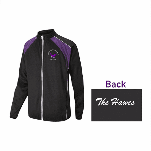 Hawcs Athletics Club Premium Tracksuit Top Unisex Fit Black & Purple - Senior