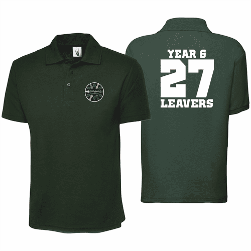Hollybush Primary School 2027 Bottle Green Leavers Polo - Junior
