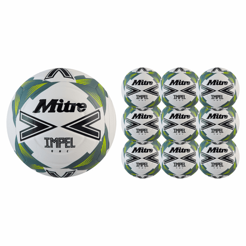 Mitre Impel One Football - White/Black/Sage - Pack of 10