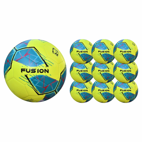 Precision Fusion FIFA Basic Training Ball - Fluo Yellow/Teal/Cyan/Red - Pack of 10