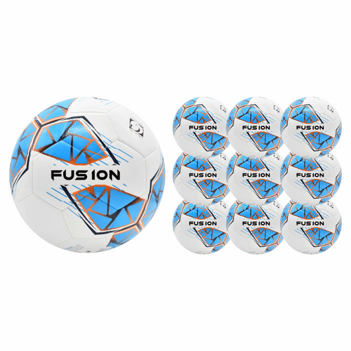 Precision Fusion FIFA Basic Training Ball - White/Cyan/Orange/Grey - Pack of 10
