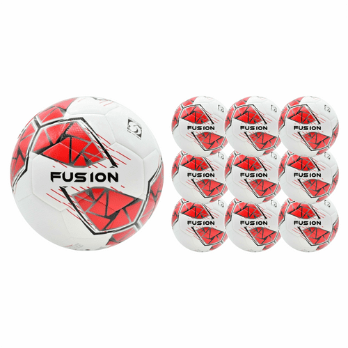Precision Fusion FIFA Basic Training Ball - White/Red/Grey/Black - Pack of 10