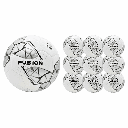 Precision Fusion FIFA Basic Training Ball - White/Silver/Black/White - Pack of 10