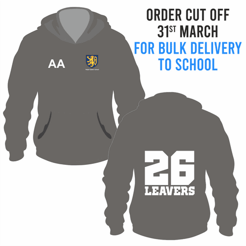 Ralph Sadleir School Leavers Hoody 2026- Steel Grey  - BULK DELIVERY TO SCHOOL