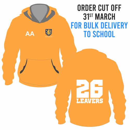 Ralph Sadleir School Leavers Hoody 2026- Tiger Gold  - BULK DELIVERY TO SCHOOL