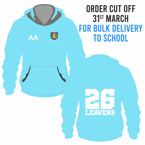 Ralph Sadleir School Leavers Hoody 2026- Turquoise  - BULK DELIVERY TO SCHOOL