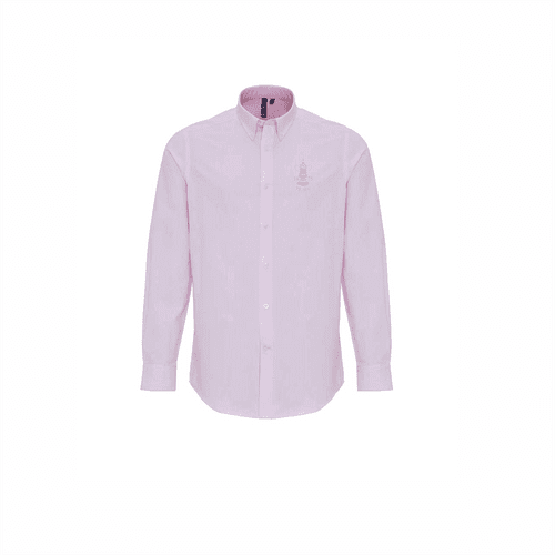 REAFC Mens Stripe Long Sleeve Shirt- Pink/White