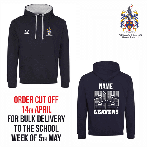 St Edmund’s College 2025 Class of Rhetoric II Hoody French Navy/ Heather Grey - DELIVERED TO SCHOOL