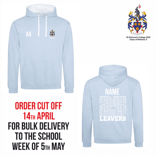 St Edmund’s College 2025 Class of Rhetoric II Hoody Sky/White - DELIVERED TO SCHOOL
