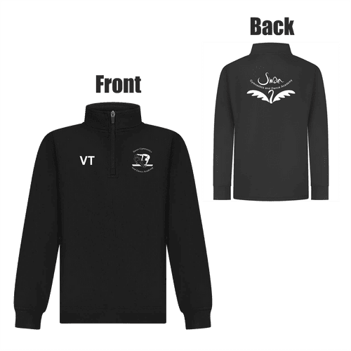 Swan Gymnastics 1/4 Zip Tracksuit Top Junior - Black