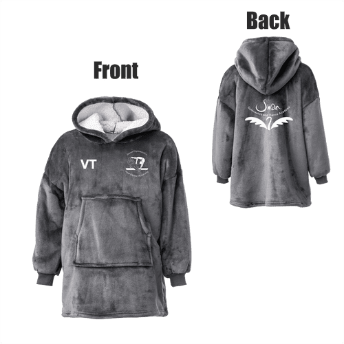 Swan Gymnastics Oversized Hooded Blanket Junior - Charcoal