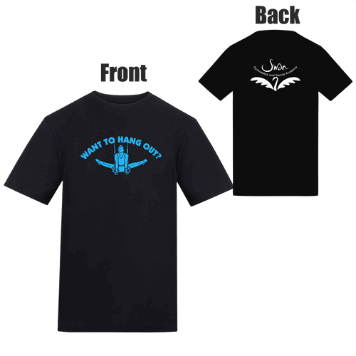 Swan Gymnastics 'Want to Hang Out' T-Shirt Junior - Black