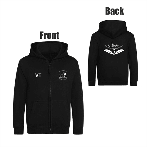 Swan Gymnastics Zip Hoody Junior - Black