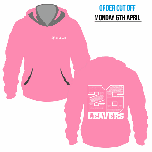 Year 13 Hockerill  - 2026 Leavers  Hoodie - Candyfloss Pink