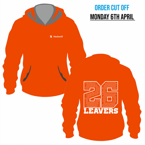 Year 13 Hockerill  - 2026 Leavers  Hoodie - Sunset Orange