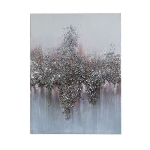 Abstract Canvas Pink & Silver Wall Art