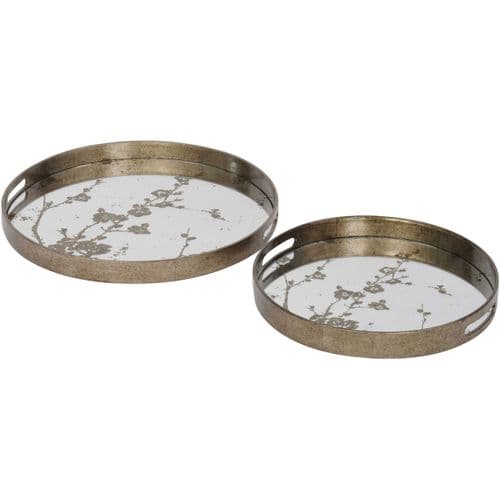 Antique Blossom Trays Set Of 2