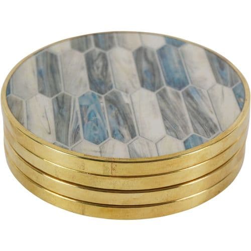 Blue Grey Set of 4 Mosaic Style Coasters